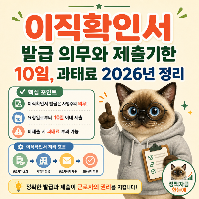 이직확인서 발급 의무와 제출기한 10일, 과태료 2026년 정리