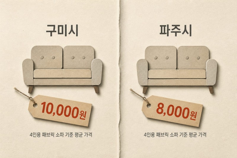 대형폐기물 가격 2026, 소파 하나도 지자체마다 다릅니다