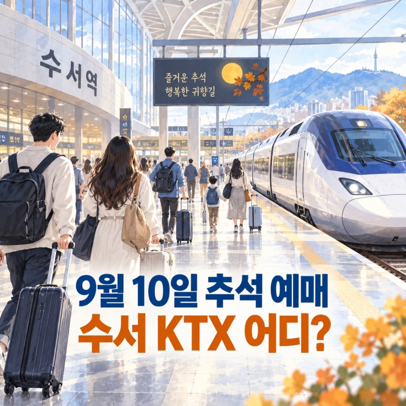 9월 10일 추석 기차표 예매｜수서 출도착 노선·예매시간 정리