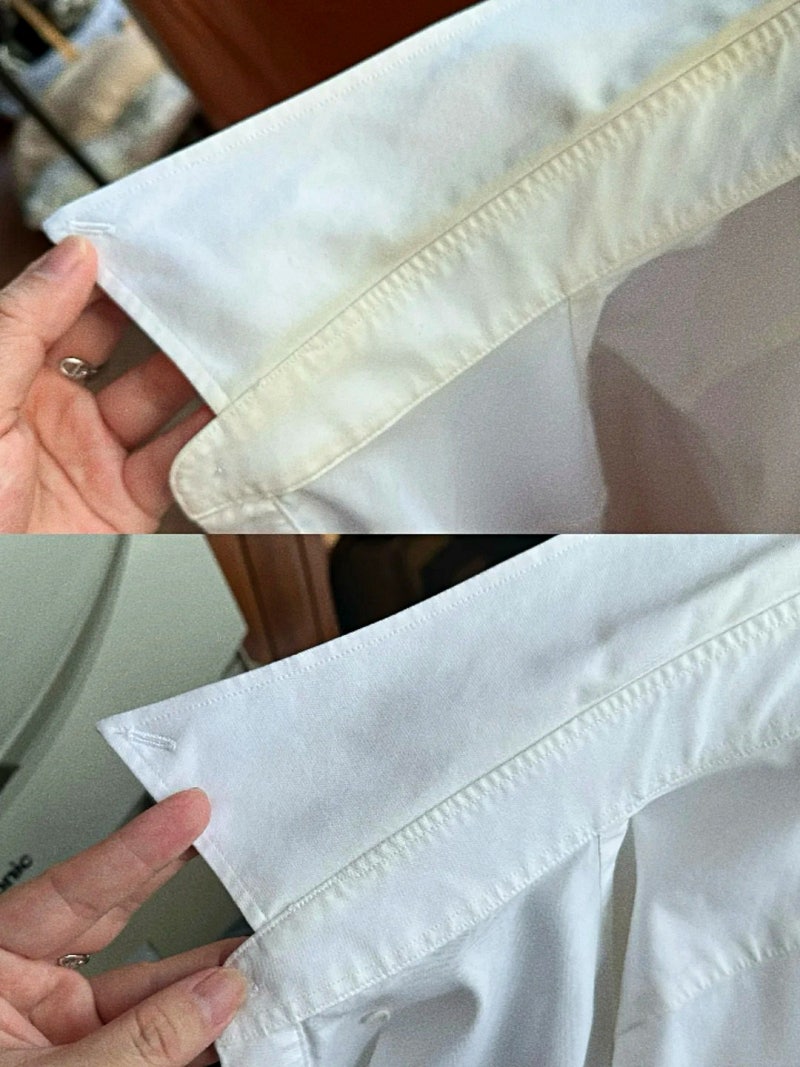 흰옷 누런때 제거법: 목·소매 황변 옷감 손상 없이 없애는 4단계