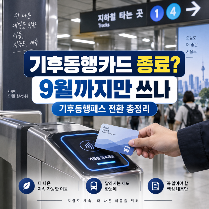 기후동행카드 종료? 9월까지만 쓰나｜기후동행패스 전환방법·모두의카드 차이