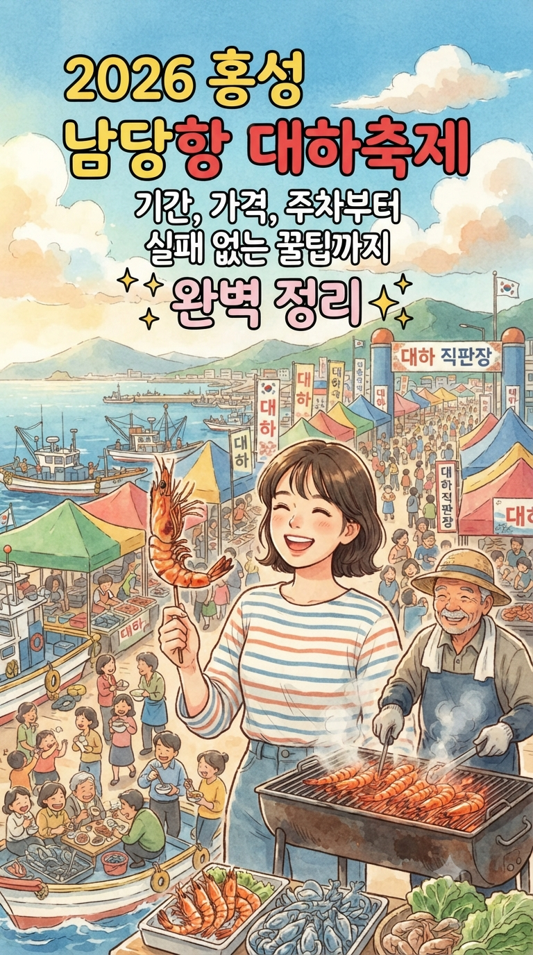 2026 홍성 남당항 대하축제 기간, 가격, 주차부터 실패 없는 꿀팁까지 완벽 정리