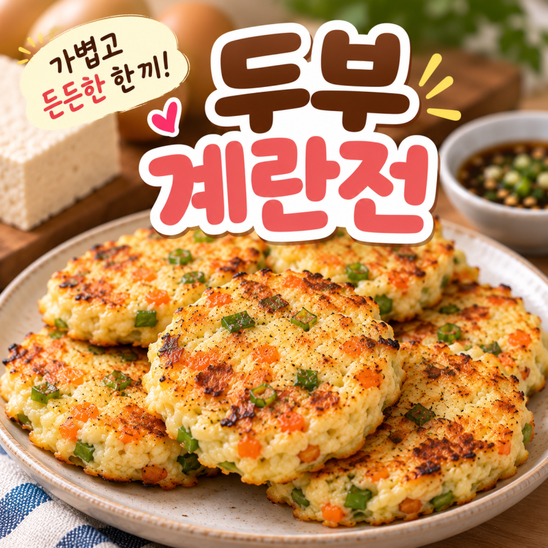두부 계란전 만들기｜밀가루 없이 담백한 다이어트 식단