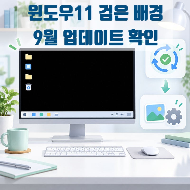 윈도우11 검은 바탕화면이 나오면.. 9월 업데이트 확인해보자