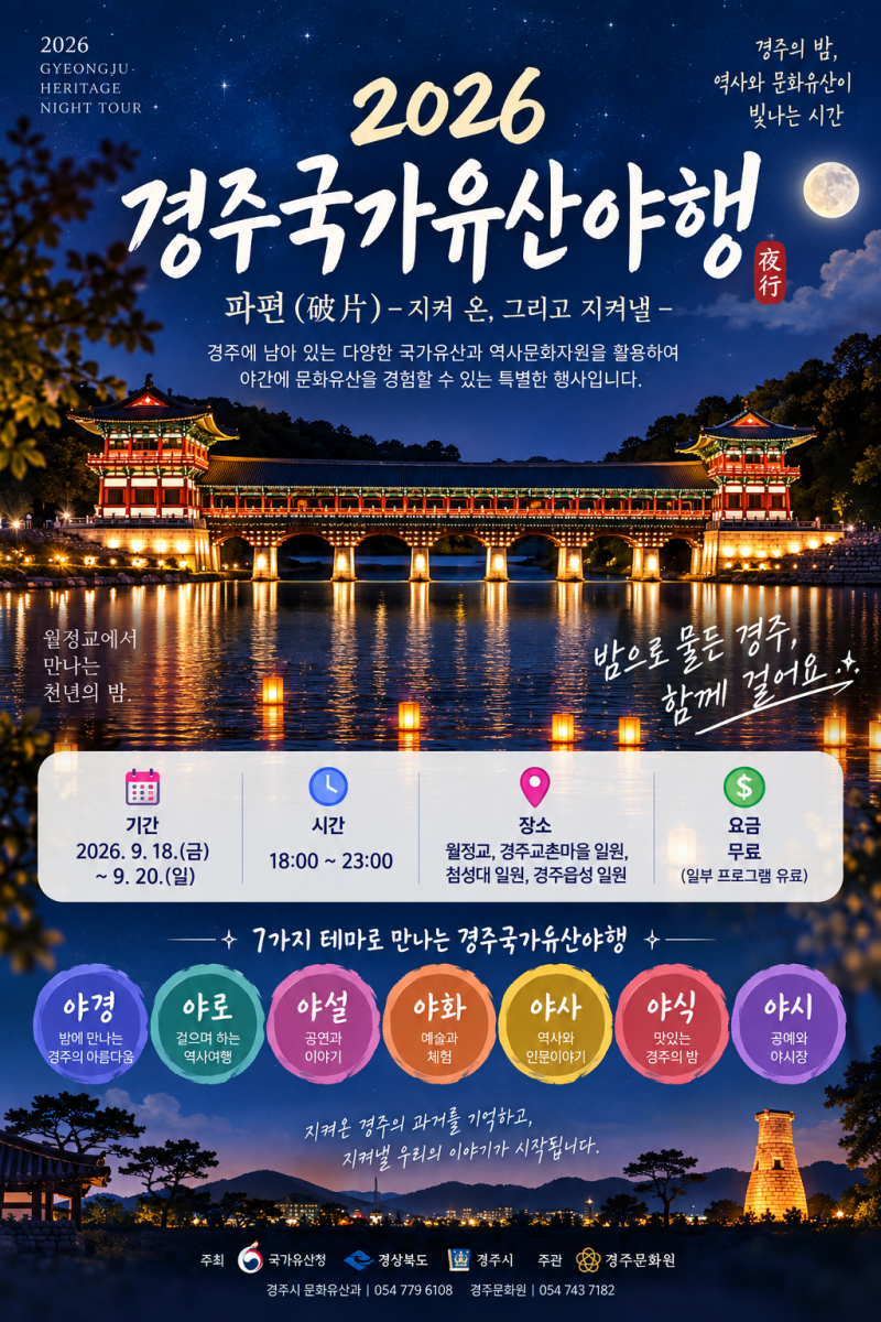2026 경주국가유산야행 일정 총정리, 블랙이글스 에어쇼까지 꼭 봐야 할 경주 야간 축제