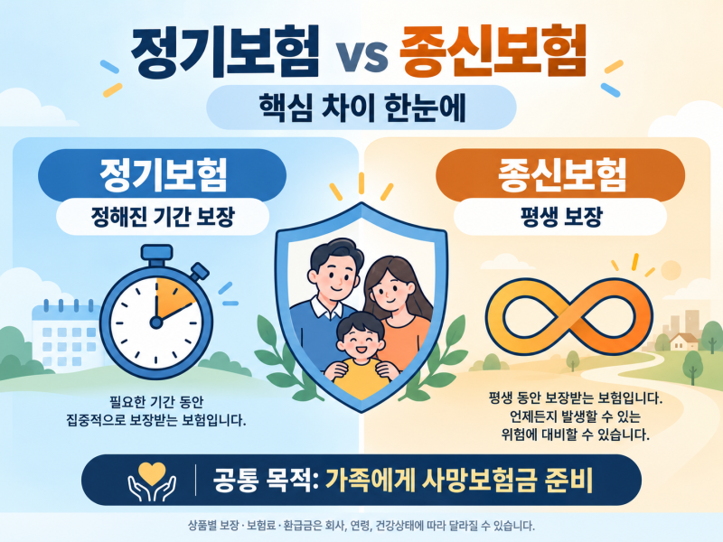 정기보험과 종신보험의 차이점