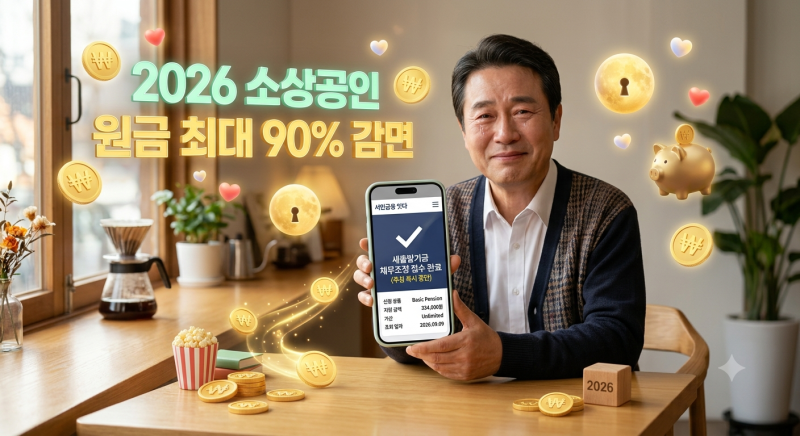 자영업자 필독! 2026 자영업자 새출발기금 채무조정 자격 및 원금 감면 최대 90% 신청법