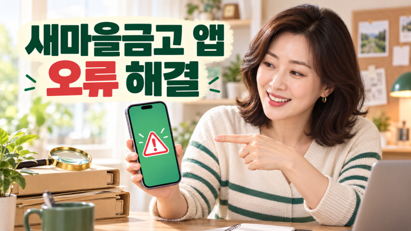 새마을금고 앱 오류 해결｜MG더뱅킹 로그인·인증서·이체 안 될 때 점검시간·고객센터 총정....