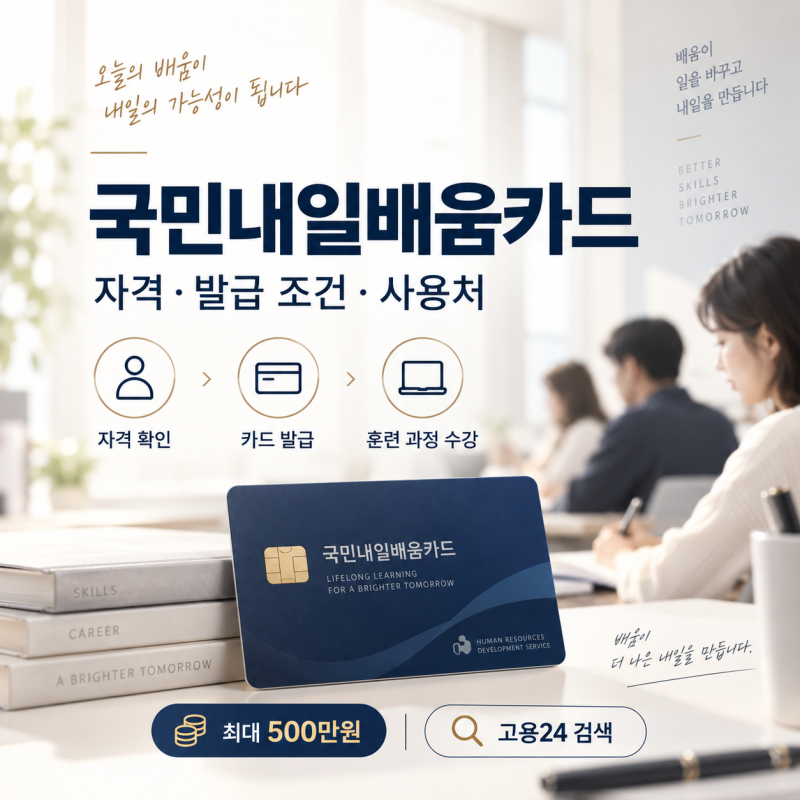 국민내일배움카드 자격 및 발급 조건과 사용처 찾는 방법 정리