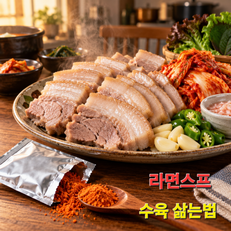 라면스프 수육 삶는 법: 잡내 없이 30분 만에 끝내는 돼지고기 수육 부위별 황금 레시피