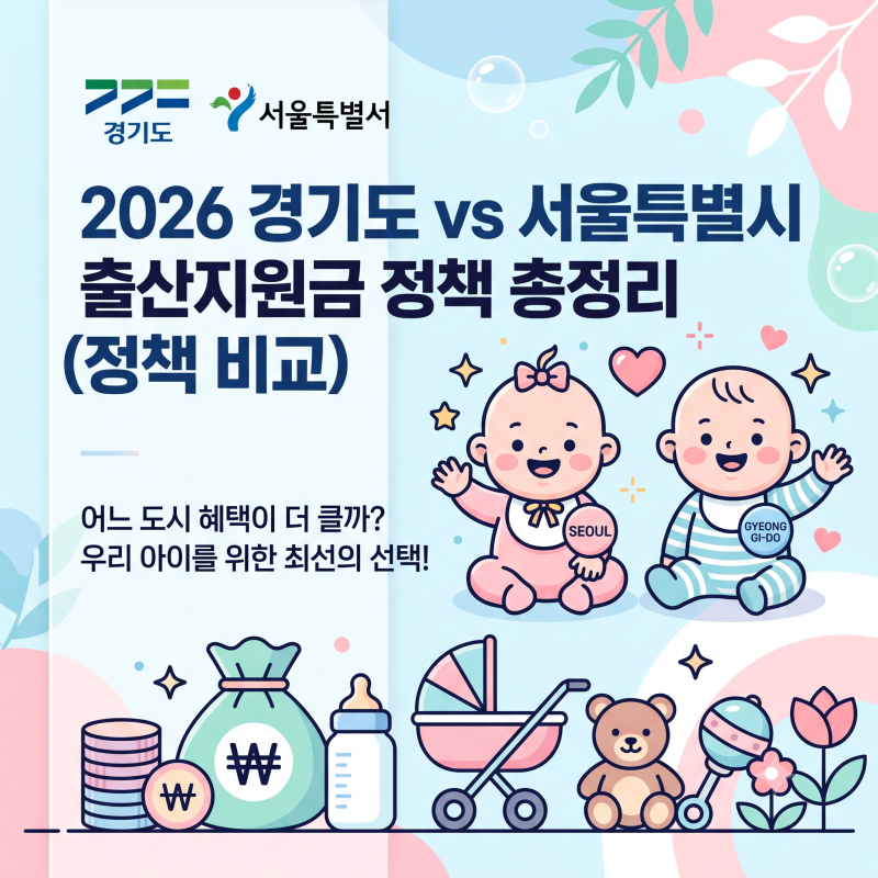 2026년 경기도 vs 서울특별시 출산지원금 정책 비교 및 총정리