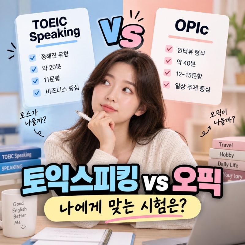 토익스피킹 오픽 차이 비교, 나에게 맞는 시험 고르는 방법은?