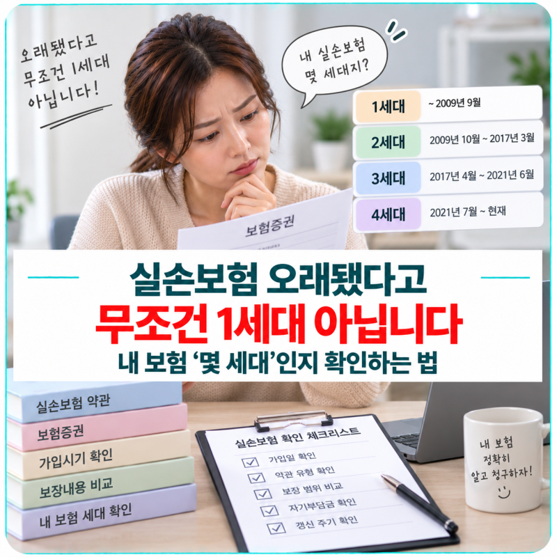 실손보험 오래됐다고 무조건 1세대 아닙니다, 내 보험 ‘몇 세대’인지 확인하는 법