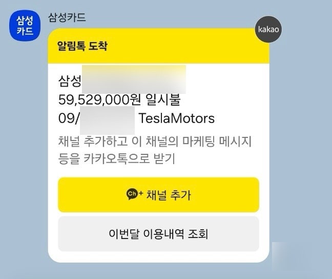 [테슬라 결제] 삼성카드 당일 발급 후 오토 캐시백 일시불 결제하는 법(카드 없을 때)