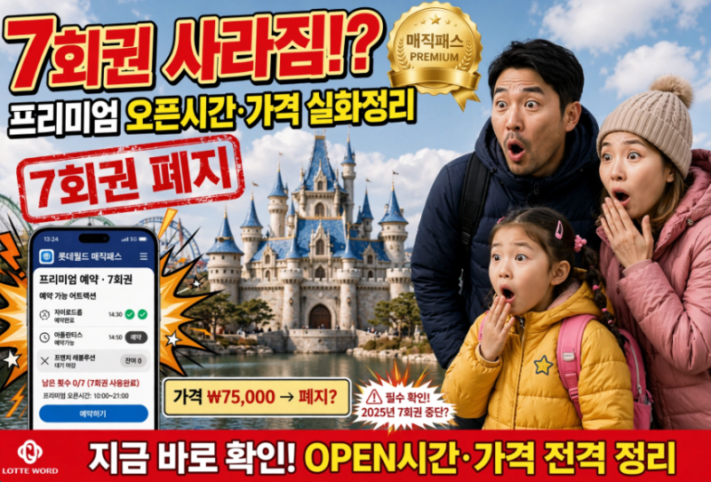 롯데월드 매직패스 7회권 없어졌대요… 프리미엄 오픈 시간·가격 실화 정리