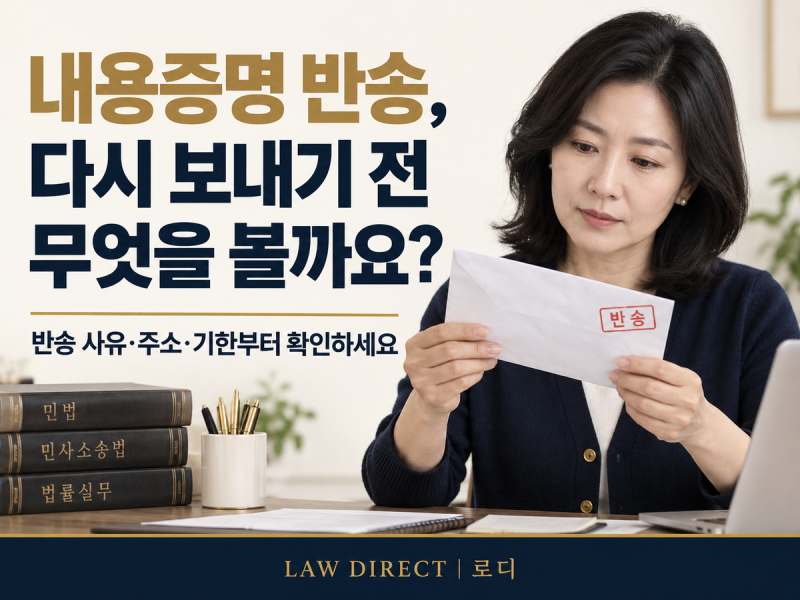 내용증명 반송, 다시 보내기 전에 확인할 3가지
