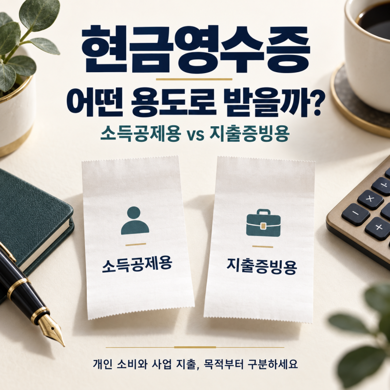 현금영수증 소득공제와 지출증빙 차이, 발급 전에 꼭 확인하세요
