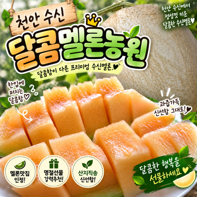 당도 가득 천안 수신멜론, "천안수신달콤멜론농원" 명절선물 추천