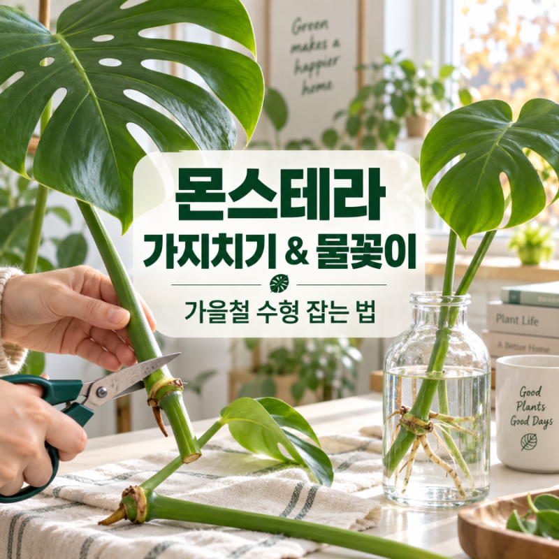 몬스테라 가지치기 물꽂이 방법! 가을철 수형 잡기 살림 팁