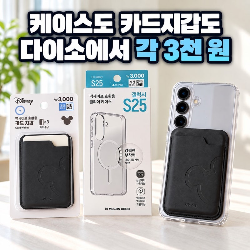 다이소에서 6천 원으로 아들 휴대폰 바꿔줬어요, 맥세이프 케이스와 카드지갑