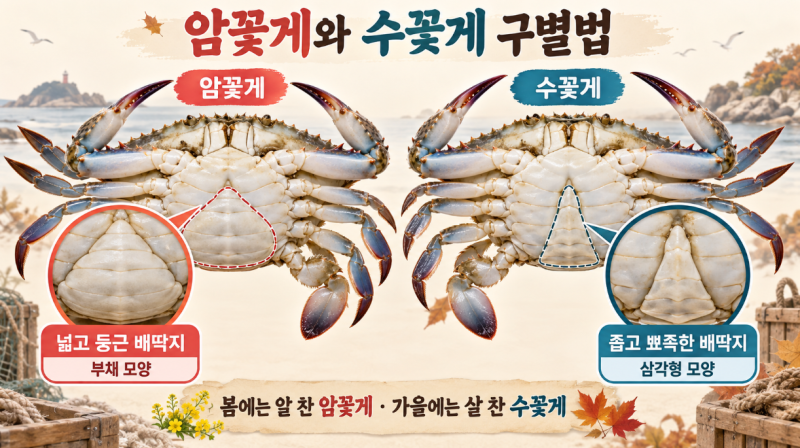가을 꽃게철은 언제일까? 암꽃게·수꽃게 구별법부터 맛있게 먹는 법까지