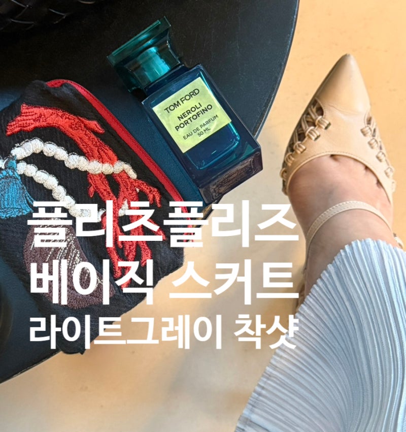 플리츠플리즈 베이직 라이트그레이(JG112) 스커트 코디 착샷 ,비침 ,속치마 후기
