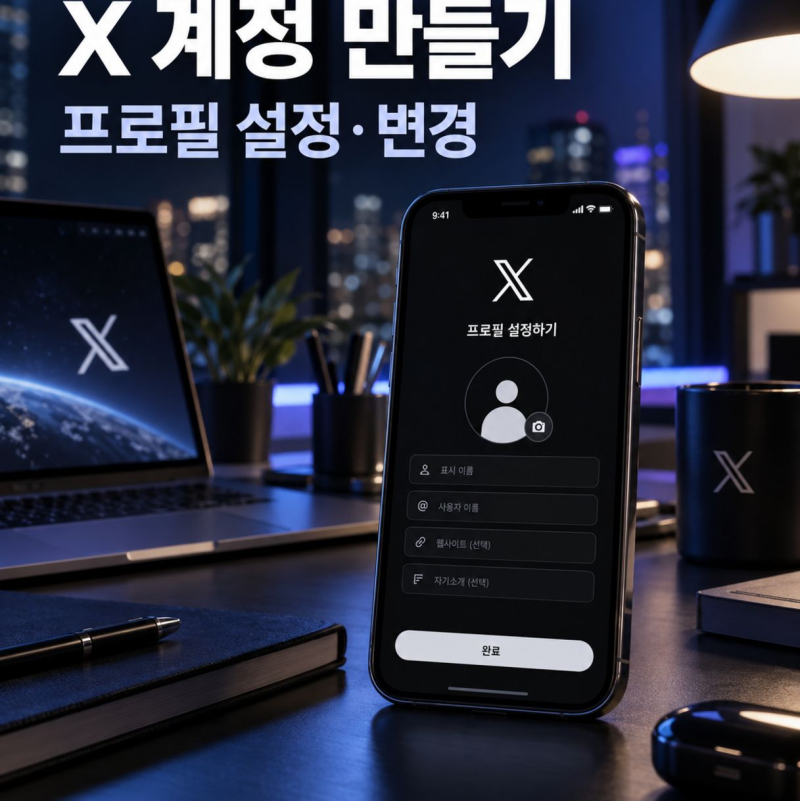 X 계정 만들기와 프로필 설정 및 변경 방법 양식