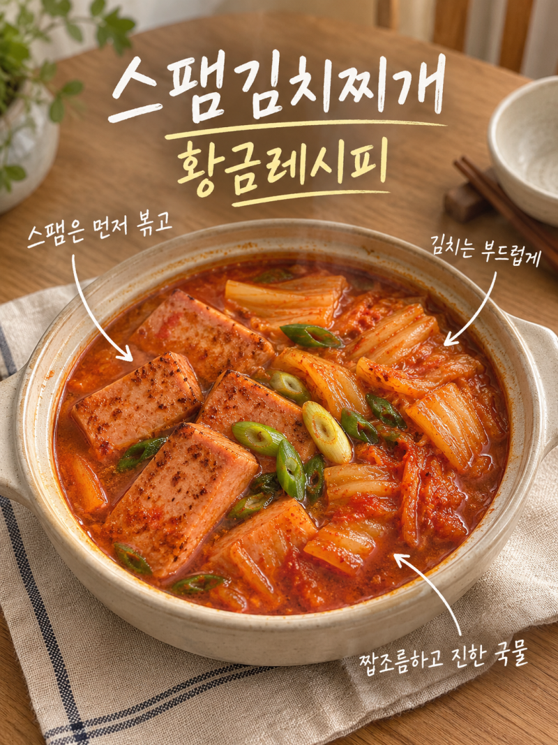 스팸김치찌개 황금레시피, 스팸 먼저 볶아 짭조름하고 진하게 끓이는 법