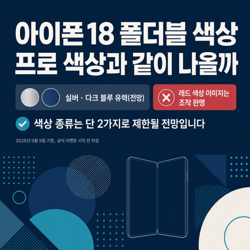 아이폰18 폴더블 색상 라인업 — 프로 색상과 같이 나올까