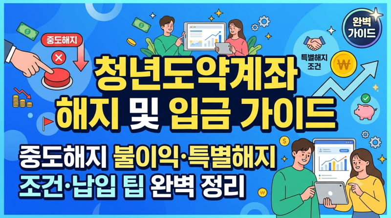 청년도약계좌 해지 및 입금 가이드: 중도해지 불이익·특별해지 조건·납입 팁 완벽 정리