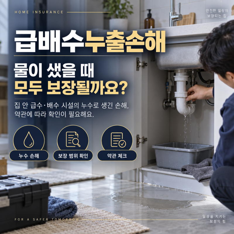 보험용어 쉽게 알기｜급배수누출손해란? 물이 샜을 때 모두 보장될까요?
