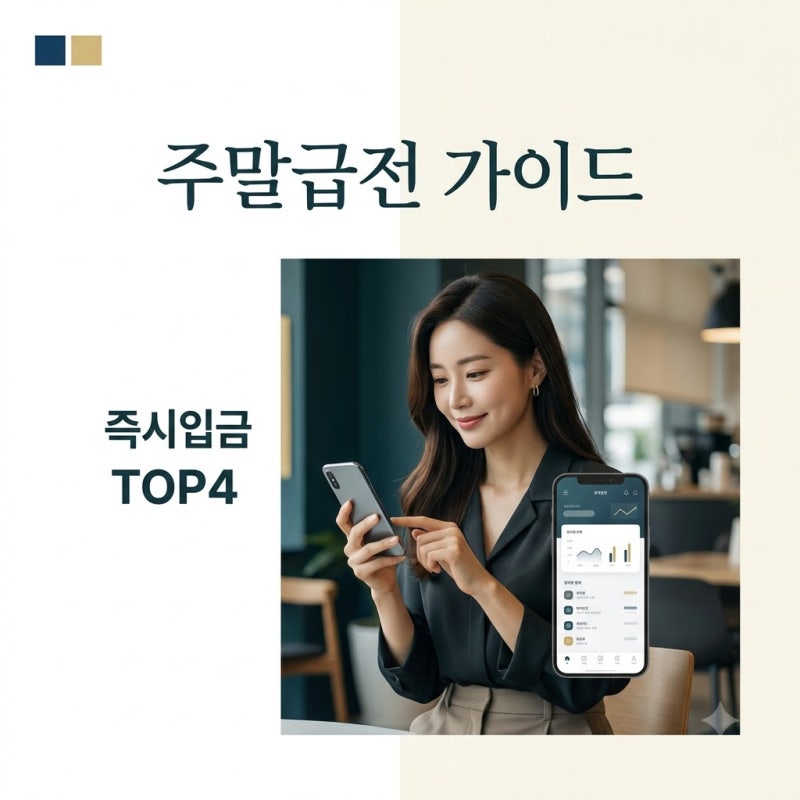 주말급전 즉시 입금 가능한 비상금대출 TOP 4 완벽 비교 가이드
