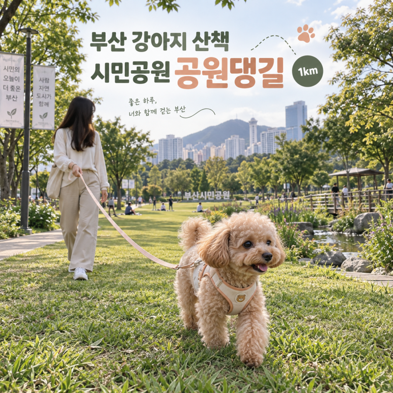 부산 강아지 산책 어디로? 부산시민공원 공원댕길 1km부터 주차까지