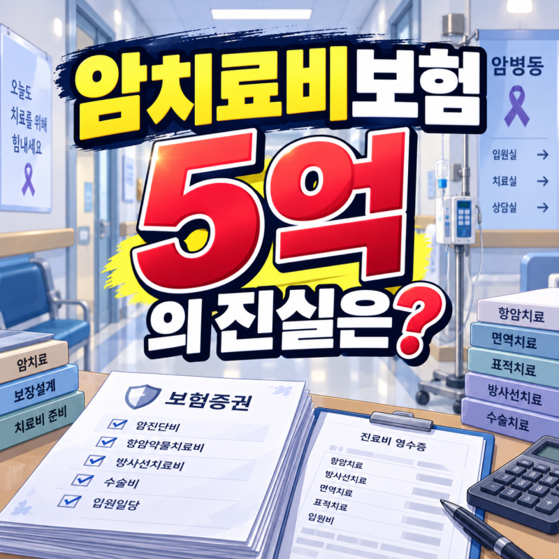 비급여 암치료비보험 암진단비 차이, 항암약물치료비 5억