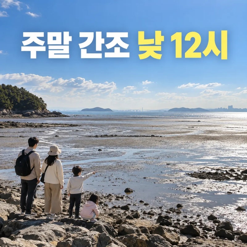 인천 물때표 9월 12~13일, 인천항 기준 간조는 낮 12시 전후
