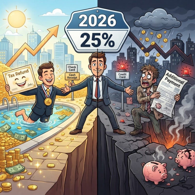 연말정산 카드 사용액 계산, 2026년엔 25%를 넘긴 뒤 결제수단이 갈린다