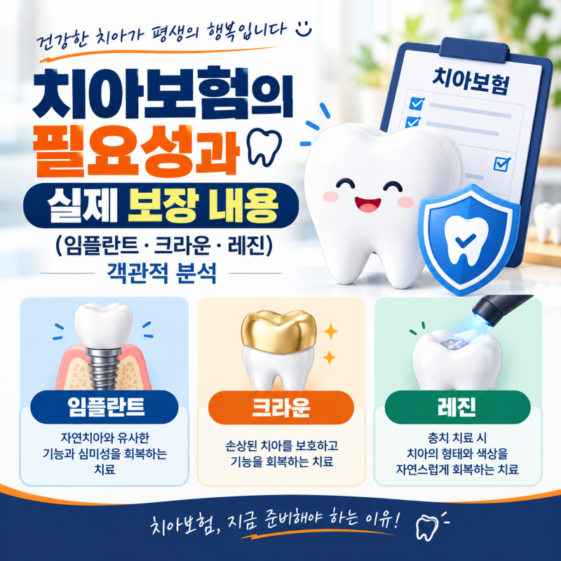 치아보험, 정말 필요할까? 국민건강보험·실비와의 차이와 실제 보장 금액 총정리