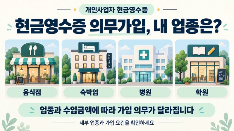 개인사업자 현금영수증 의무가입, 나도 해당될까? 꼭 확인하세요