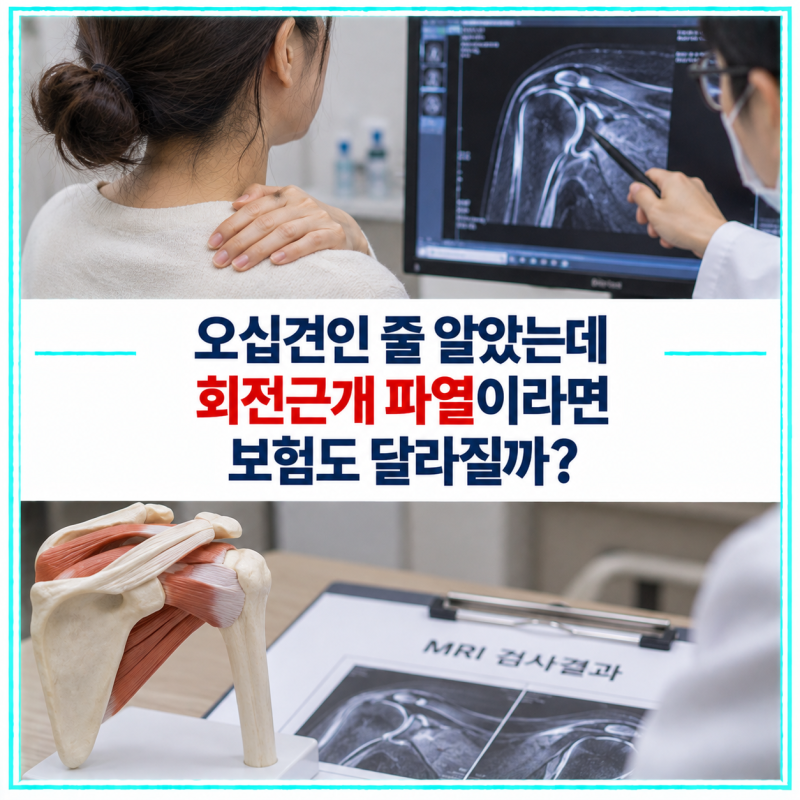 오십견인 줄 알았는데 회전근개 파열이라면 보험도 달라질까? MRI부터 수술비까지 확인할 것