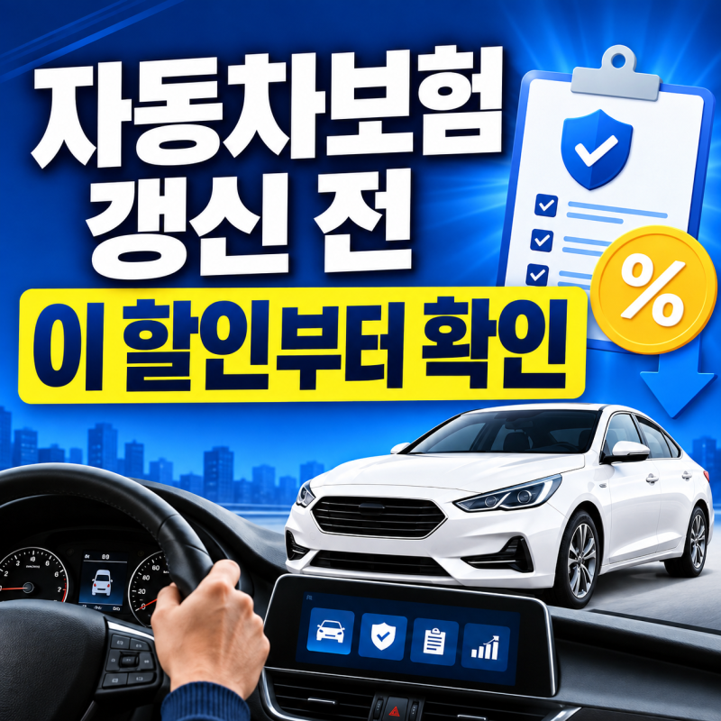 자동차보험 갱신 그냥 연장하면 손해? 보험료 낮추는 할인 방법 7가지