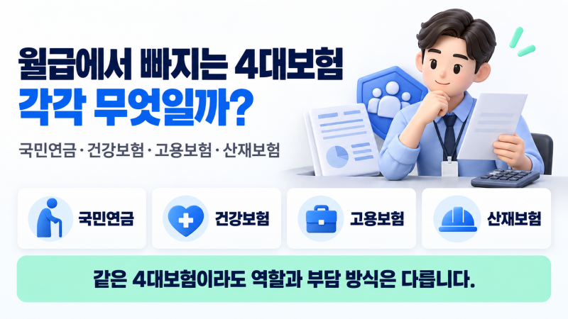 월급에서 4대보험은 왜 빠질까? 국민연금·건강보험·고용보험 정리