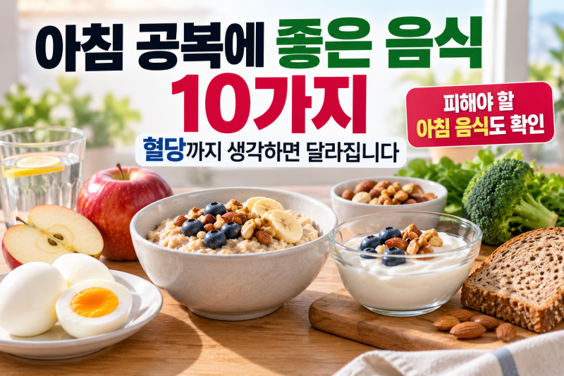아침 공복에 좋은 음식 10가지｜혈당 관리까지 생각한 아침 음식 추천