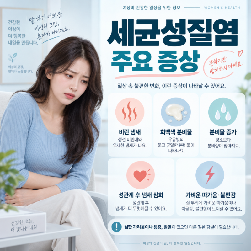 세균성질염 증상, 원인, 냄새, 치료, 재발 등 총정리