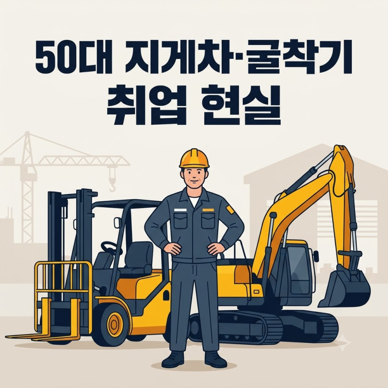 50대 은퇴 후 지게차·굴착기 운전기능사 따면 취업될까? 국민내일배움카드 국비지원 학원과 ....