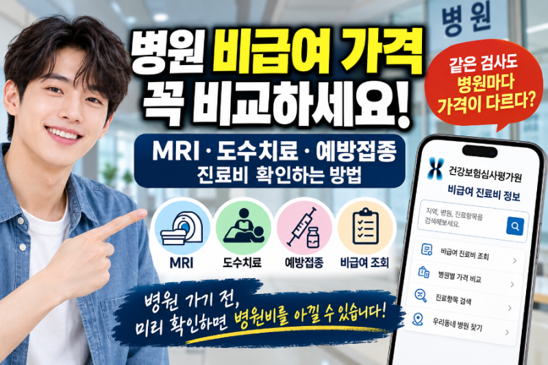 병원 비급여 가격 꼭 비교하세요｜MRI·도수치료·예방접종 진료비 확인하는 방법