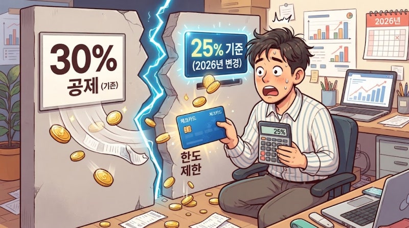 체크카드 소득공제, 2026년엔 30%보다 먼저 갈리는 25% 기준과 공제한도