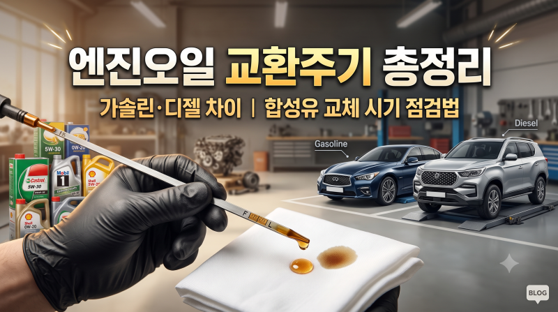엔진오일 교환주기 총정리: 가솔린·디젤 차이부터 합성유 교체 시기 점검법까지