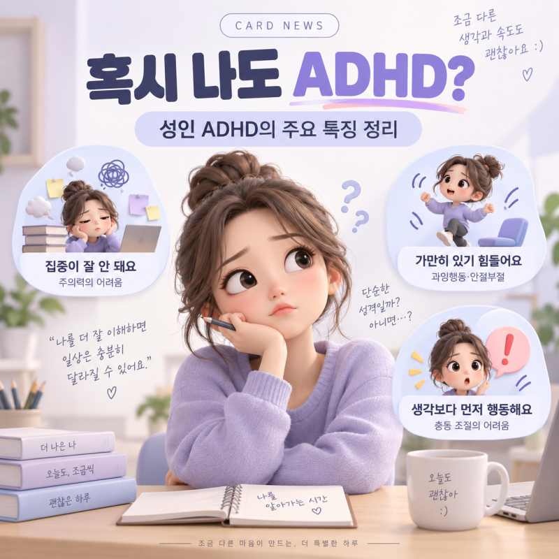 혹시 나도 성인 ADHD? 성인 ADHD에서 자주 나타나는 특징