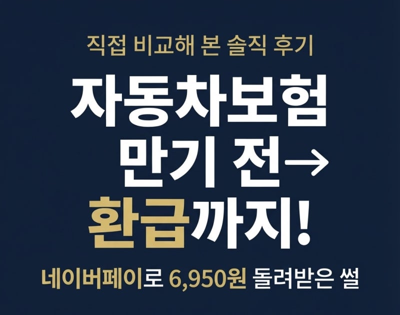 자동차보험 만기 갱신부터 환급까지! (네이버페이로 돌려받은 썰)