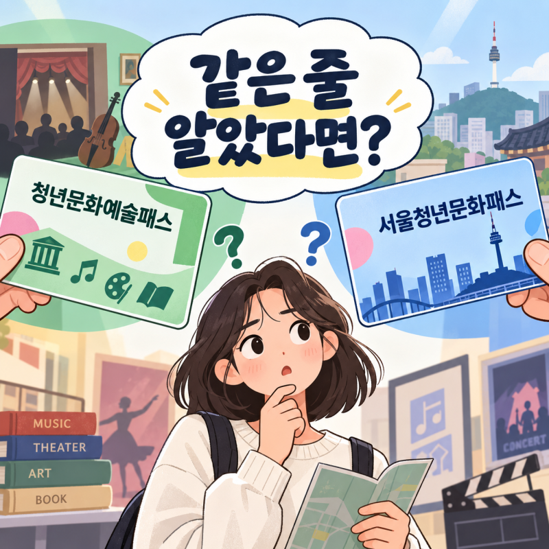 청년문화예술패스 신청 조건, 서울청년문화패스와 같은 줄 알았다면?